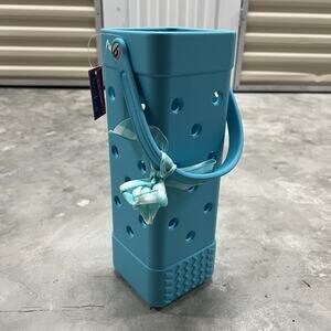 Bogg Bag BYO Wine Tote Turquoise Teal Blue Washable Tip Proof NWT